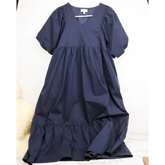 Chic Navy Blue Maxi Dress - Picture 1 of 6